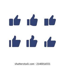 Thumbs up line icon set. Like icon