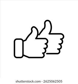 thumbs up line icon vector on white background.