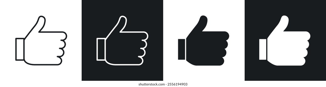 thumbs up linear icon set for app, and web design.