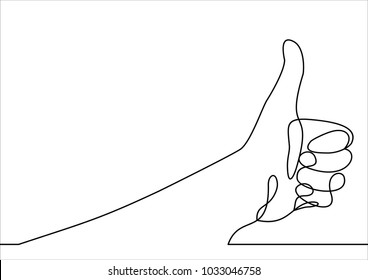 Thumbs Up Line-continuous Line Drawing