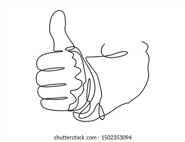 Thumbs up line-continuous line drawing