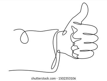Thumbs up line-continuous line drawing