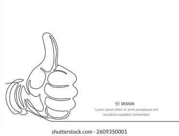 Thumbs up line-continuous line drawing