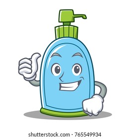 Thumbs up liquid soap character cartoon