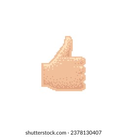 Thumbs Up Logo Icon in Pixel Art