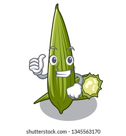 Thumbs up luffa isolated with in the character