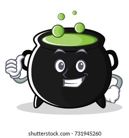 Thumbs up magic cauldron character cartoon