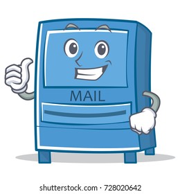 Thumbs up mailbox character cartoon style