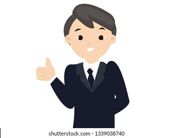 Thumbs up man. cartoon concept Vector illustration
