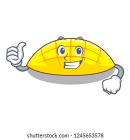 Thumbs up mango slices on the over cartoon