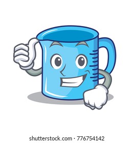 Thumbs up measuring cup character cartoon