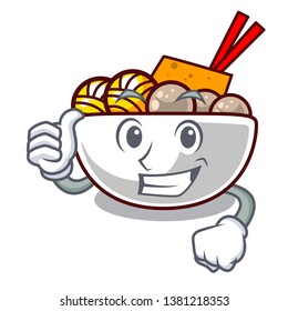 Thumbs up meatball in the a mascot shape