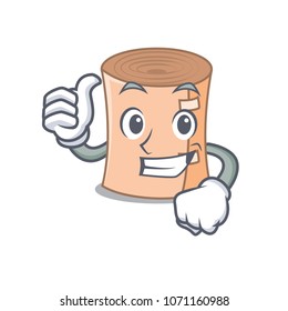 Thumbs up medical gauze character cartoon vector illustration