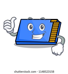 Thumbs up memory card character cartoon