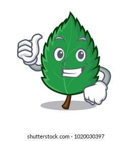 Thumbs up mint leaves character cartoon