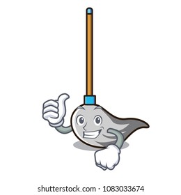 Thumbs up mop character cartoon style