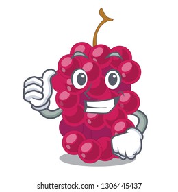 Thumbs up mulberry in the character fruit basket