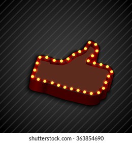 The thumbs up neon sign background