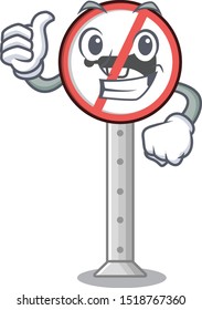 Thumbs up no honking with the mascot shape