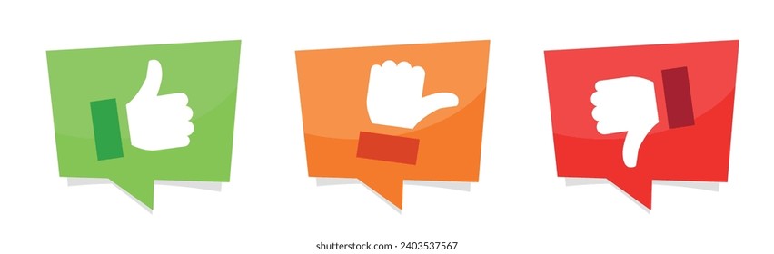 Thumbs	on color speech bubble