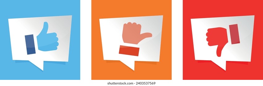 Thumbs	on color speech bubble