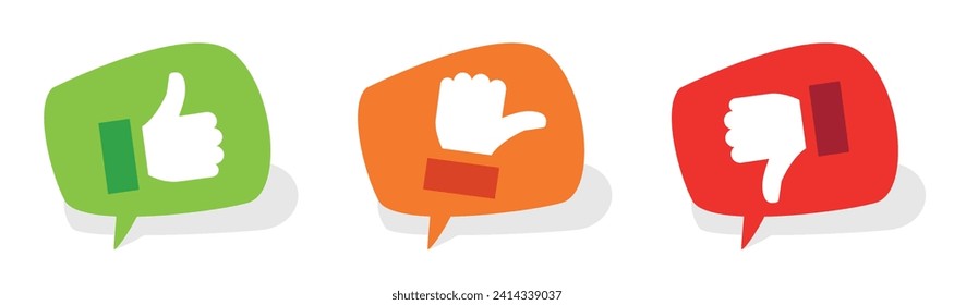 Thumbs	on color speech bubble