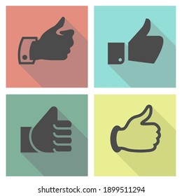 Thumbs up on a light colored square