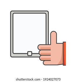 thumbs up on smartphone. like icon. mobile conection illustration. Flat vector icon. can use for, icon design element,ui, web, mobile app.