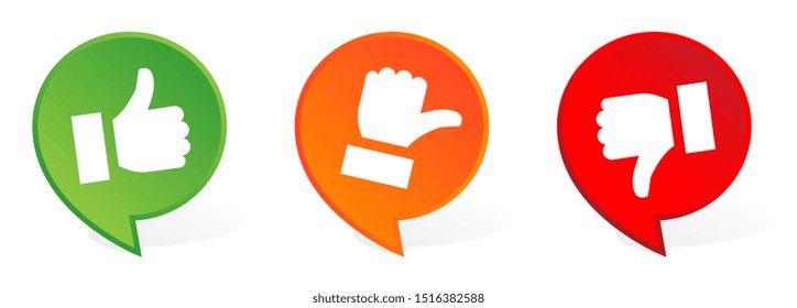 Thumbs on speech bubble tag