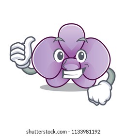 Thumbs up orchid flower character cartoon