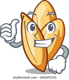 Thumbs up orzo pasta placed on mascot plate