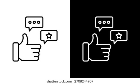 Diseño de conjunto de iconos blancos de contorno de pulgares hacia arriba
