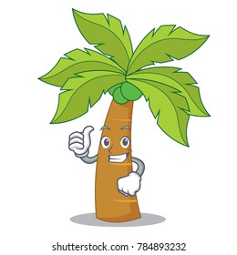 Thumbs up palm tree character cartoon