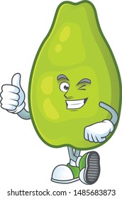 Thumbs Up Papaya Fresh On The Cartoon Character