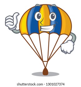 Thumbs up parachute isolated with in the cartoons