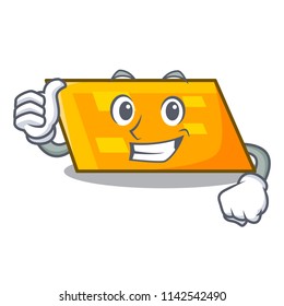Thumbs up parallelogram character cartoon style