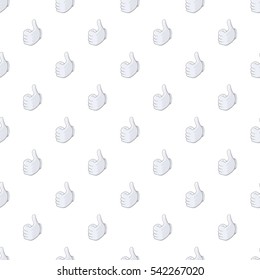 Thumbs up pattern. Cartoon illustration of thumbs up vector pattern for web