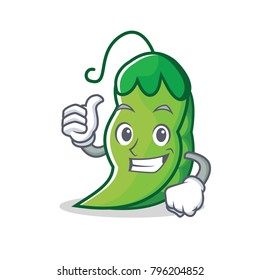 Thumbs up peas character cartoon style