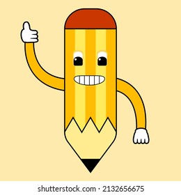 Thumbs up pencil vector illustration