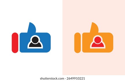 Thumbs up with people vector icon. Great logo icon for social media, entertainment and web.