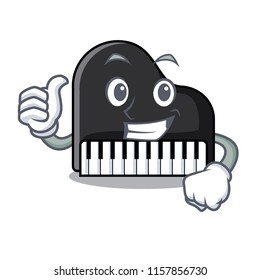 Thumbs Up Piano Character Cartoon Style