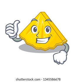 Thumbs up pineapple slice isolated in the mascot