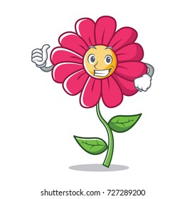 Thumbs Up Pink Flower Character Cartoon