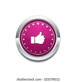 Thumbs Up Pink Vector Button Icon