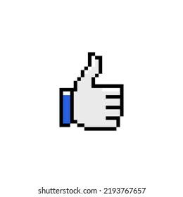 Thumbs up pixel icon vector design