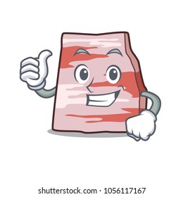 Thumbs up pork lard character cartoon