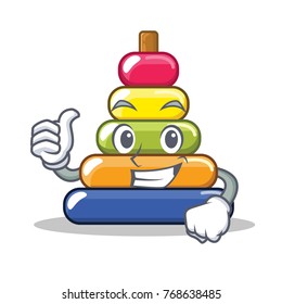 Thumbs up pyramid ring character cartoon