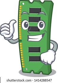 Thumbs up RAM memory card the mascot shape