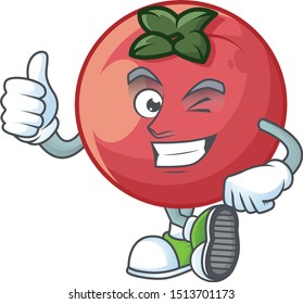 Thumbs up rare velvet apple with character mascot