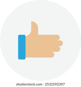 Thumbs Up Rating Icon Vector Flat Illustration